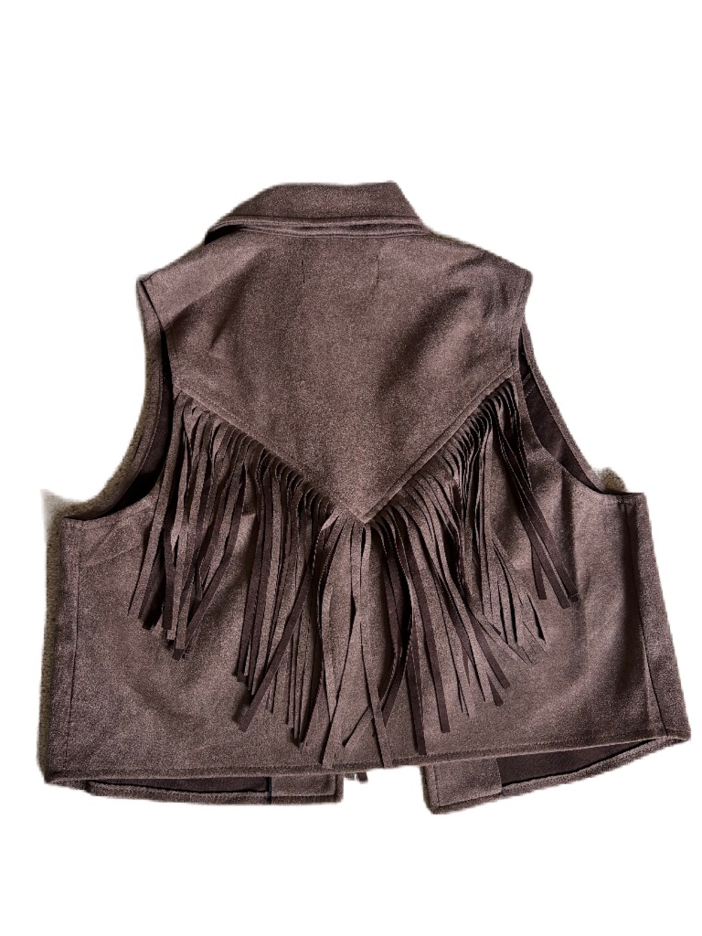 Shein Relish Noless suede fringe vest Small Brown - Picture 5 of 9